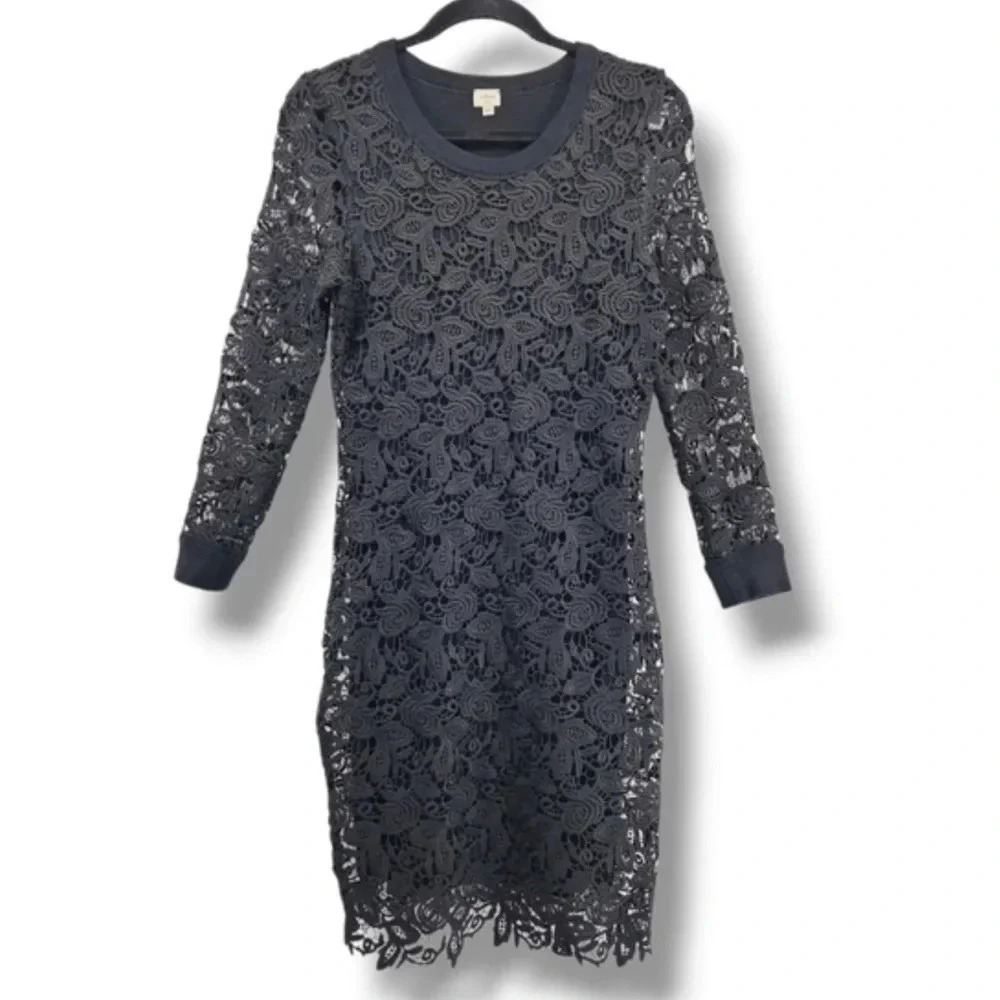 ARITZIA WILFRED Black Floral Lace Cocktail Dress Bodycon XS
